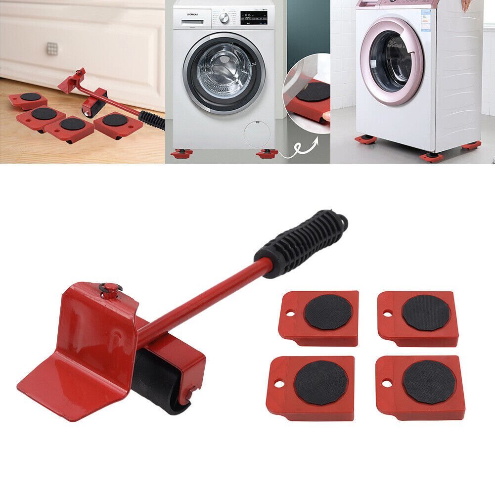 5 PCS Heavy Duty Furniture Shifter Lifter Set Wheel Moving Removal Slider Moving
