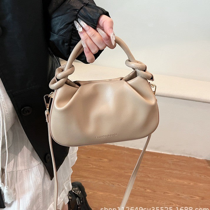 Korean-style Niche Minimalist Pleated Cloud-shaped Versatile Casual Commuter Crossbody Bag
